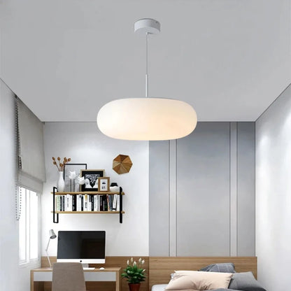 Classic White Hanging Light with Warm LED Shine