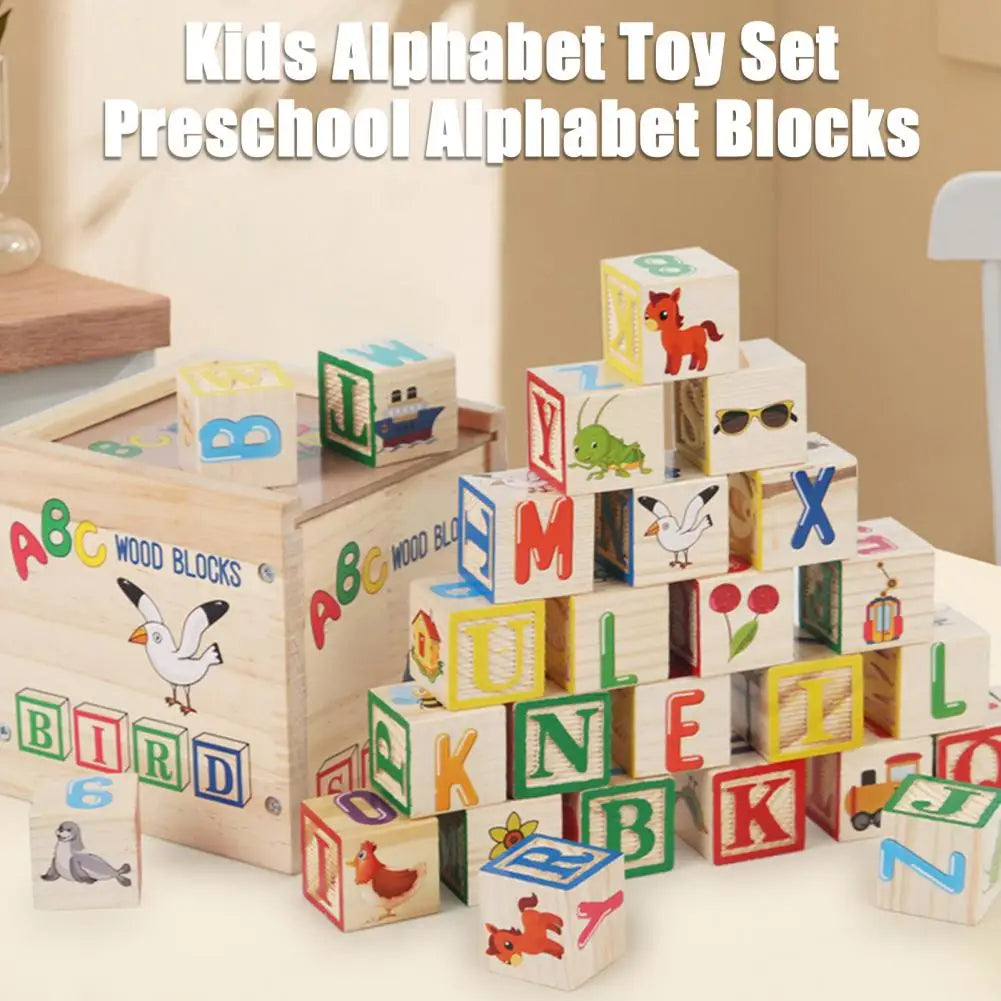 Learning Wooden ABC Blocks with Container