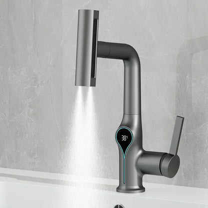Stylish Touchscreen Bathroom Faucet with Spray Head