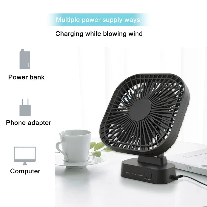 Portable Rechargeable Mini USB Fan with 3 Speeds