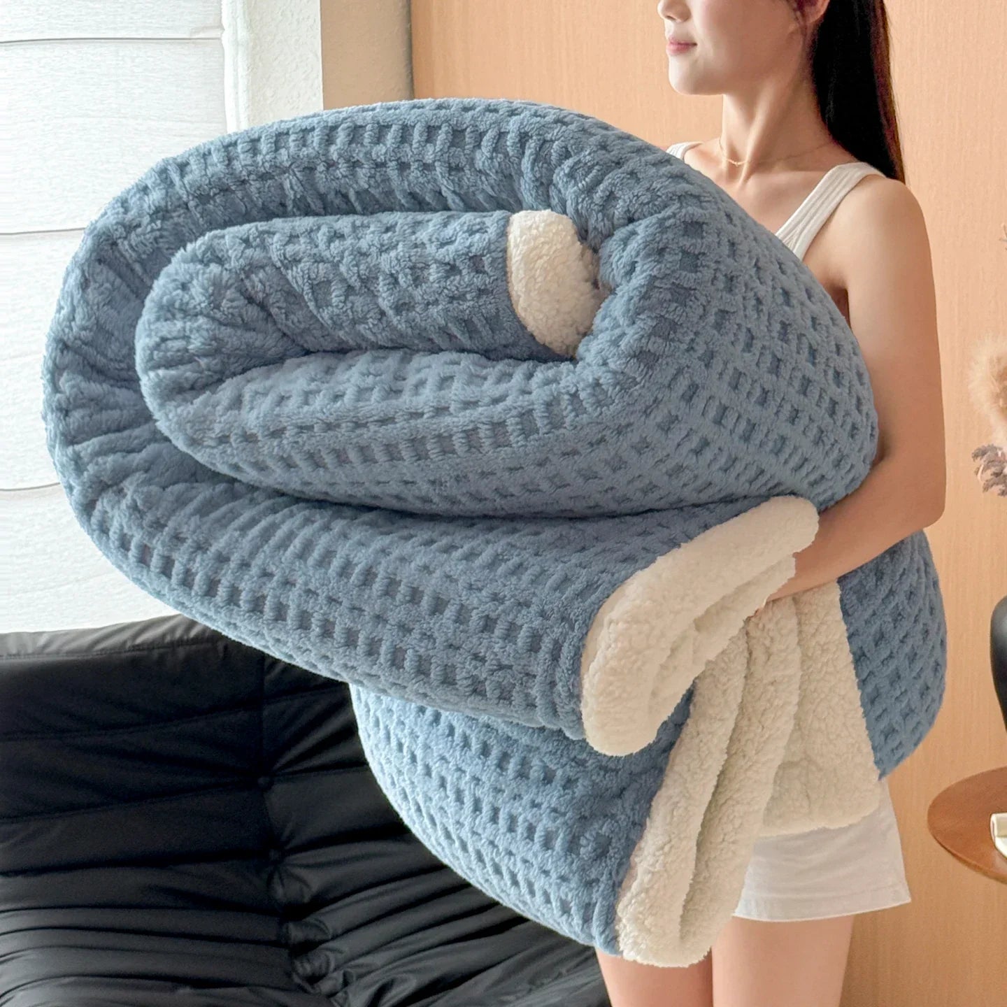 Plush Double Layer Fleece Blanket - Ultra Soft Warm Throw