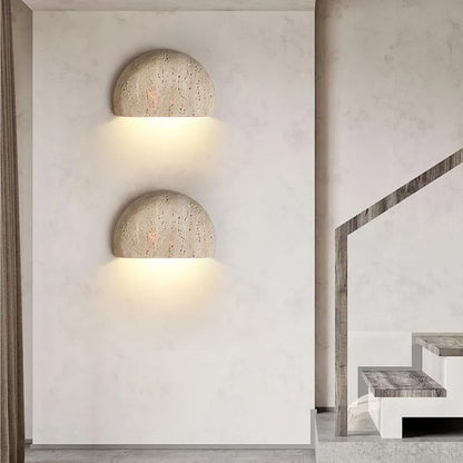 Earth Tone Rock Indoor Sconce Light