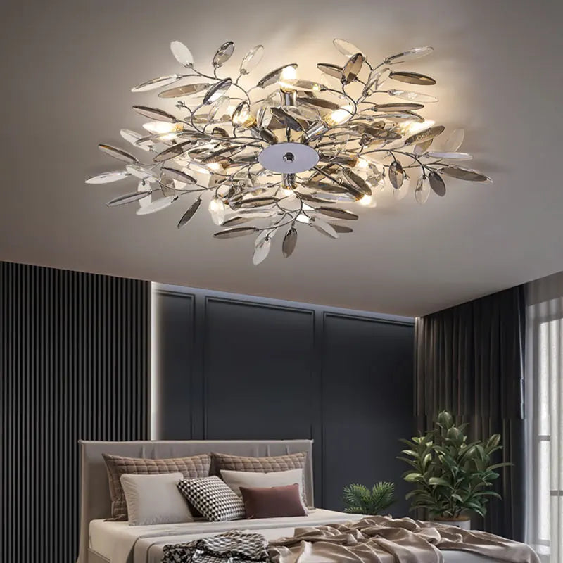 Elegant Crystal Wrought Iron Chandelier - Luxicro