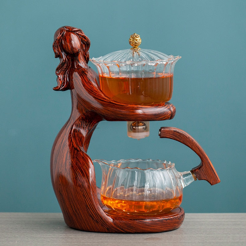Whimsical Oceanic Wood Teapot