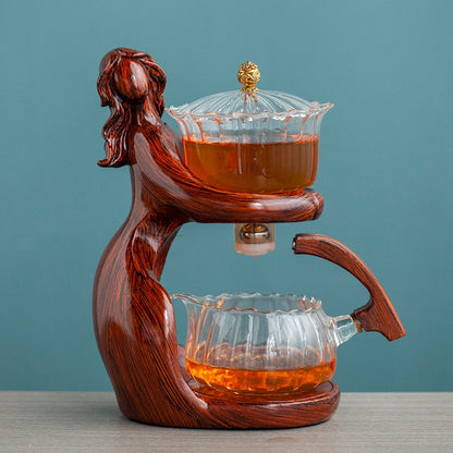 Whimsical Oceanic Wood Teapot