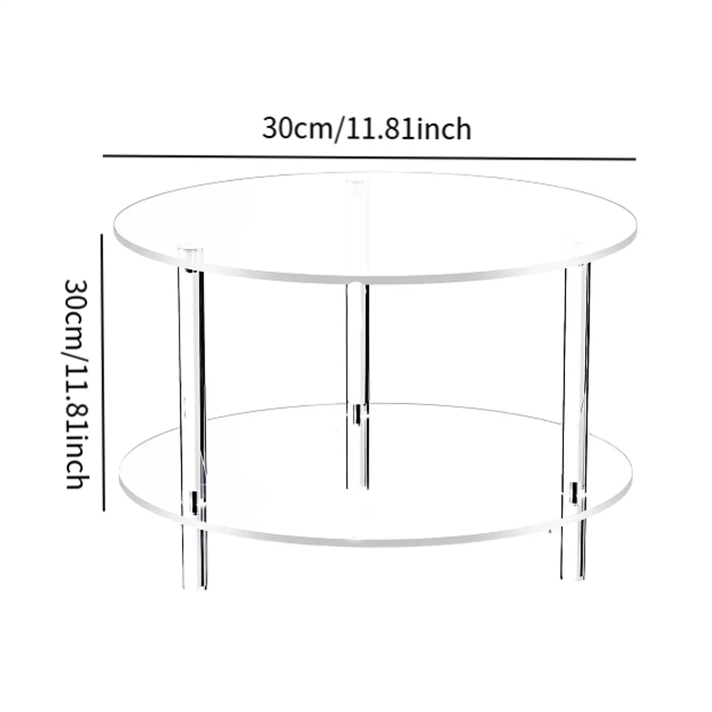 Stylish Clear Coffee Table with Adjustable Metal Leg - Luxicro