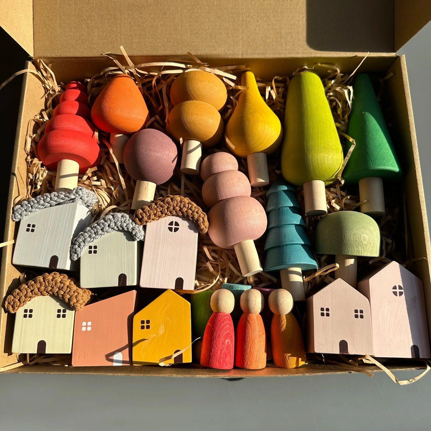 Colorful Wood Stacking Blocks Toy Set for Kids