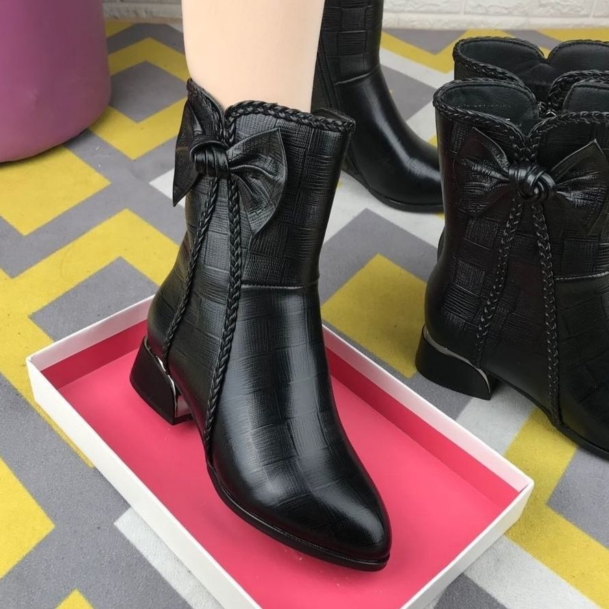 Elegant Real Leather High Heel Boots