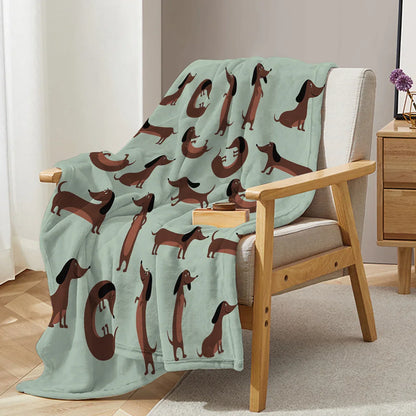 Cozy Fleece Dachshund Blanket for Bed and Sofa