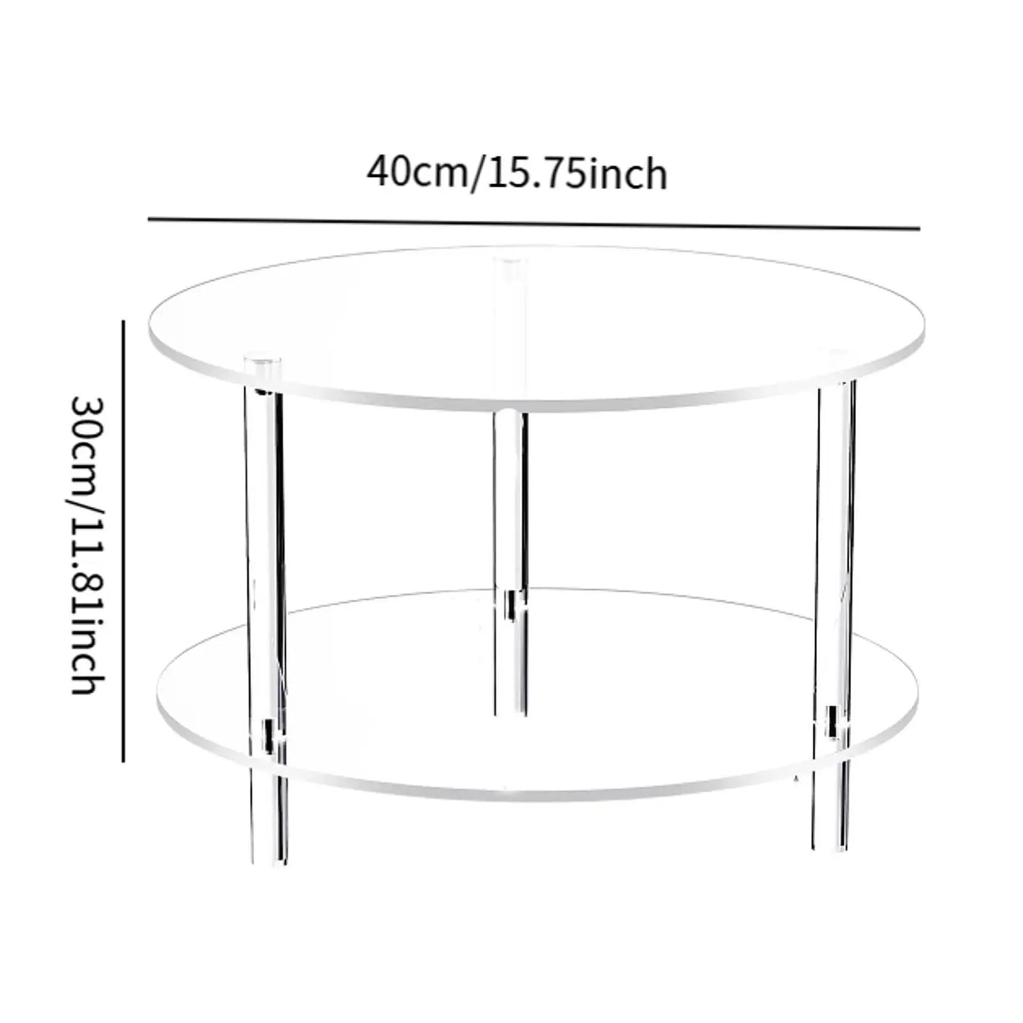 Stylish Clear Coffee Table with Adjustable Leg Height