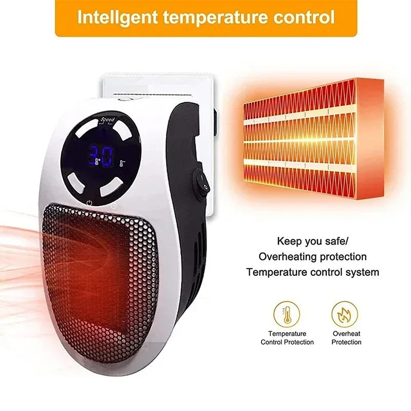Compact 350W Digital Space Heater with Remote Control - Luxicro