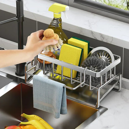Kitchen Sink Caddy - Stainless Steel Sponge Holder