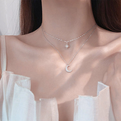 Delicate Chain Double Layer Sterling Necklace
