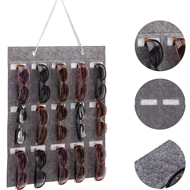 Compact Wall Mount Glasses Organizer Storage Case