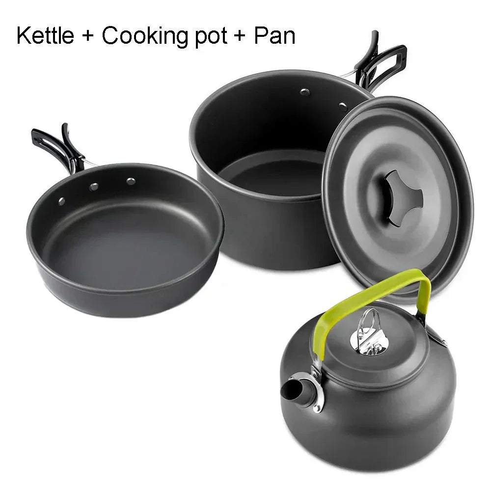 Compact Travel Cookware Set - Durable Easy Clean Camping Kit