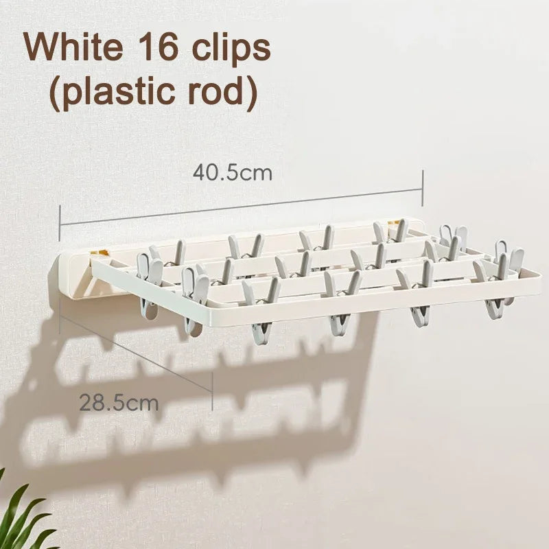 Space Saving Foldable Laundry Dryer Rack with Grip Clips