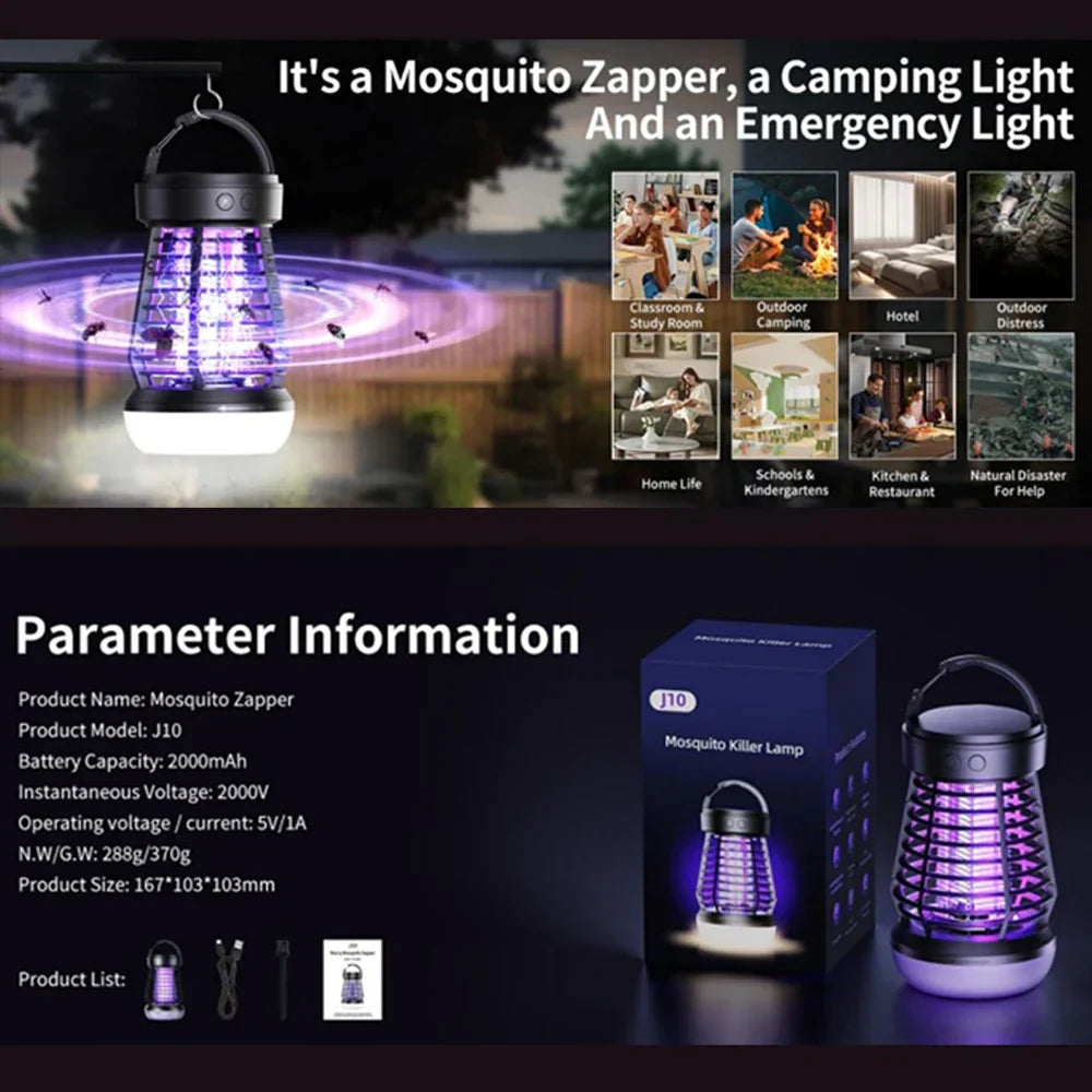 Compact Rechargeable Camp Light with Insect Repellent