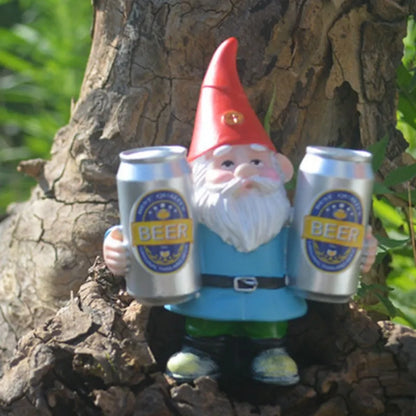 Humorous Lawn Beer Gnome Statue Decor