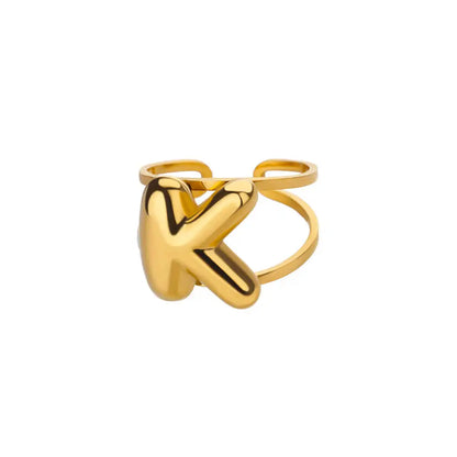 Custom Initial Open Ring Adjustable Fit