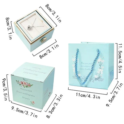 Beautiful Rose Rotating Jewelry Storage Box