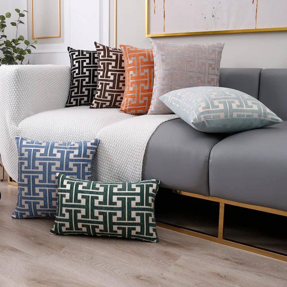 Colorful Stitched Throw Pillow Cover for Living Room - Luxicro