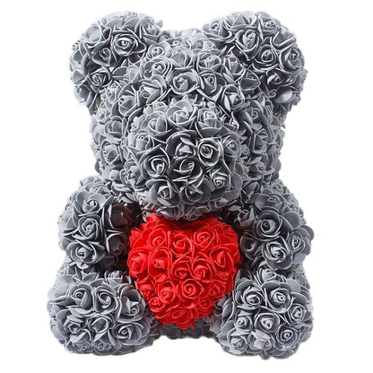Artificial Flower Cute Stuffed Bear Toy