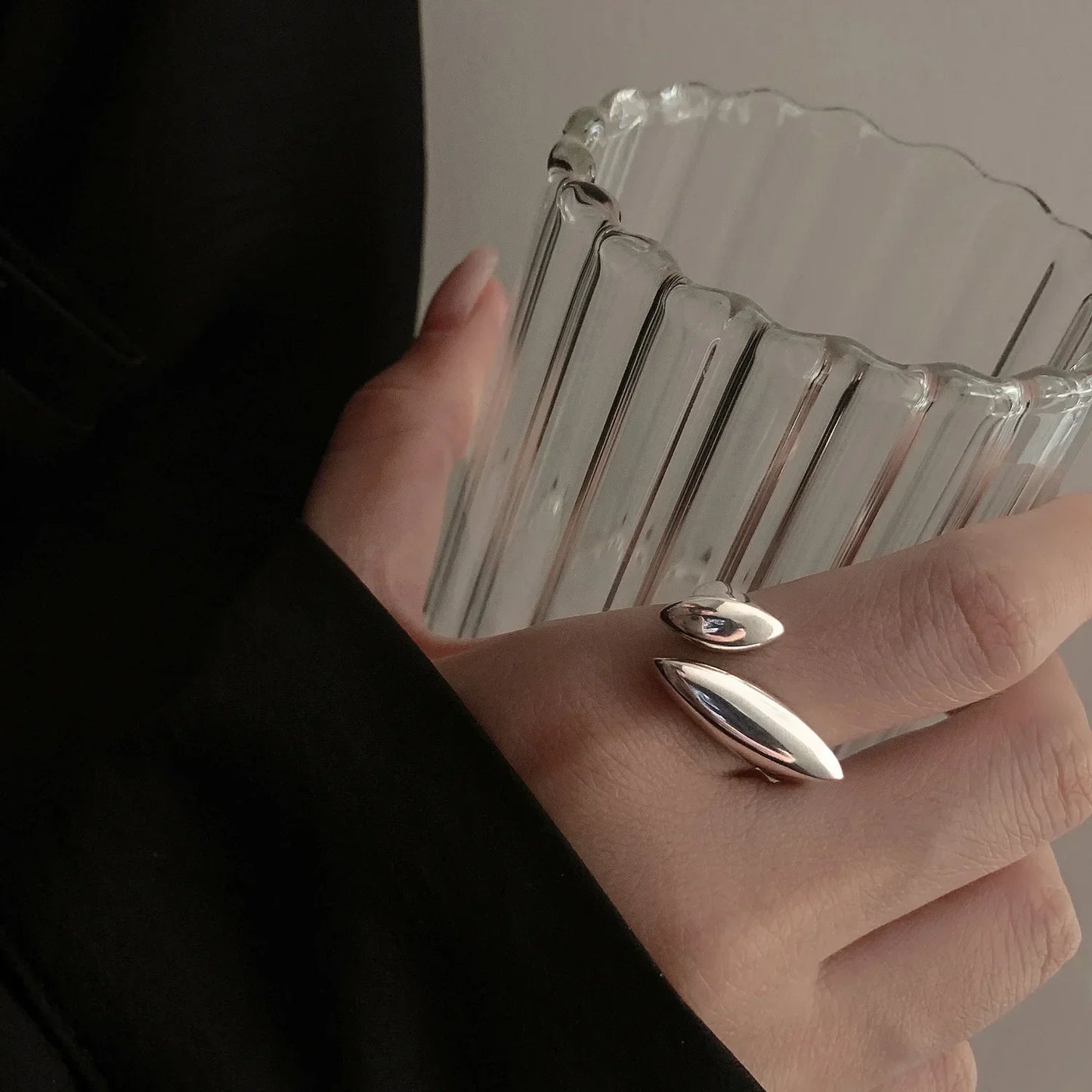 Modern Geometric Silver Fashion Rings