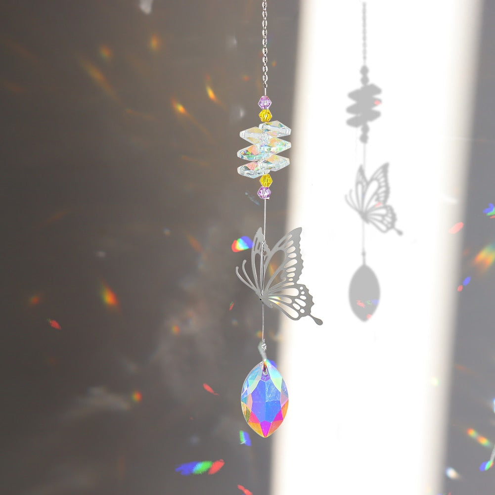 Delicate Crystal Moon Wind Chime Catcher