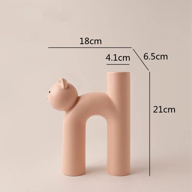 Cute Cat Vintage Flower Vase