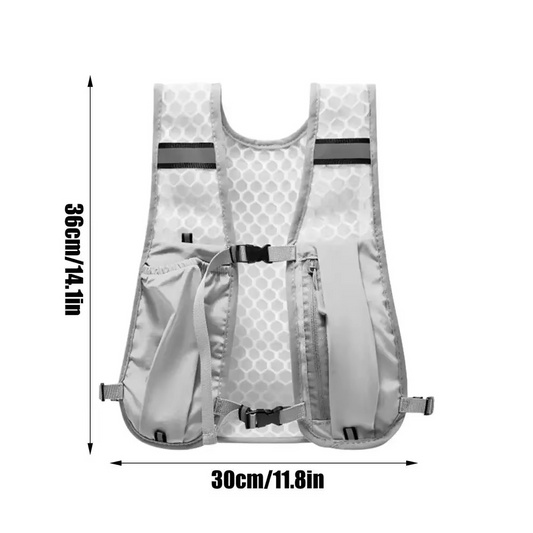 Breathable Athletic Hydration Vest With Reflective Belt - Luxicro