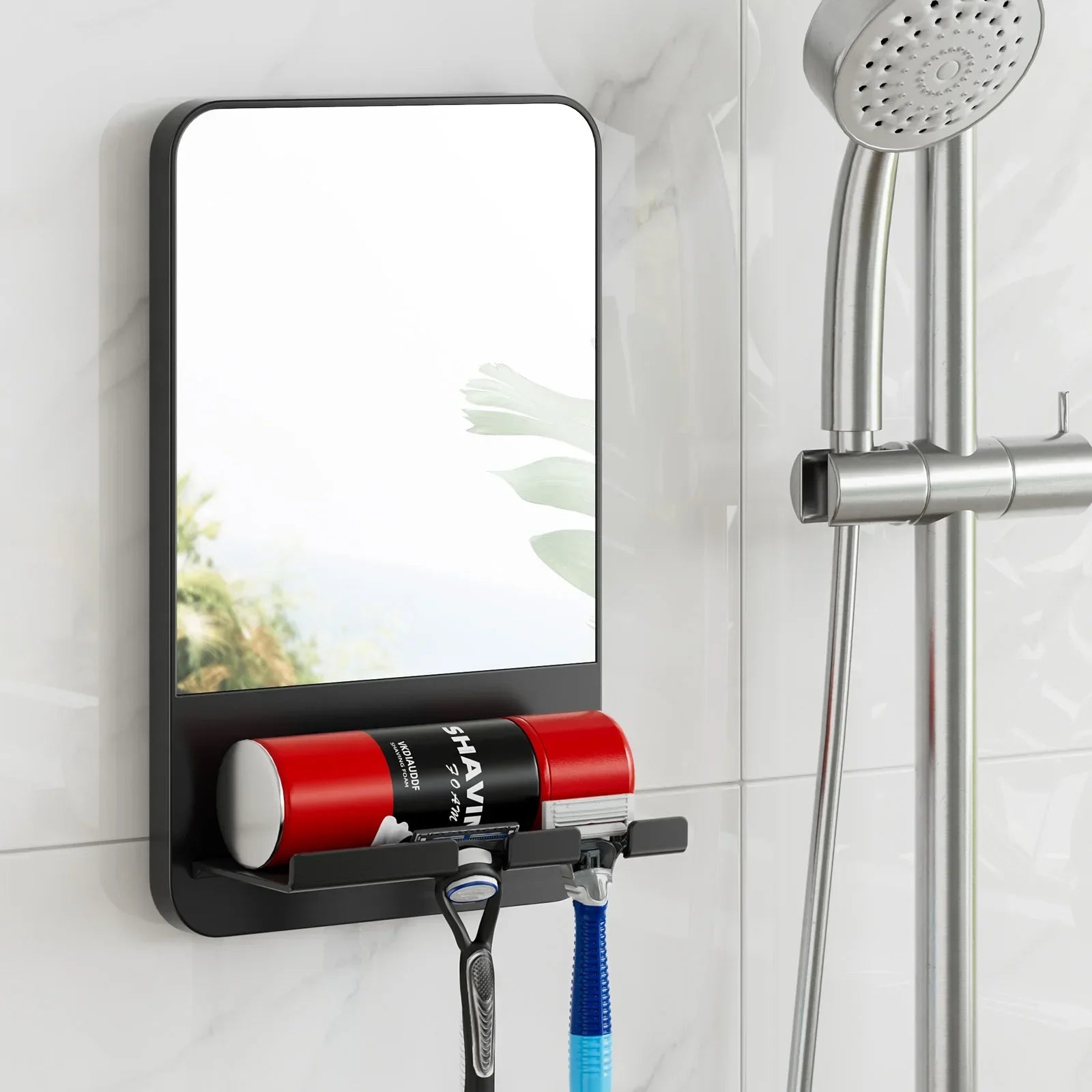 Waterproof Shower Mirror with Razor Holder and Suction Cup - Luxicro