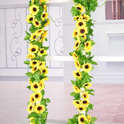 Beautiful Artificial Sunflower Hanging Garland 2.6m Long
