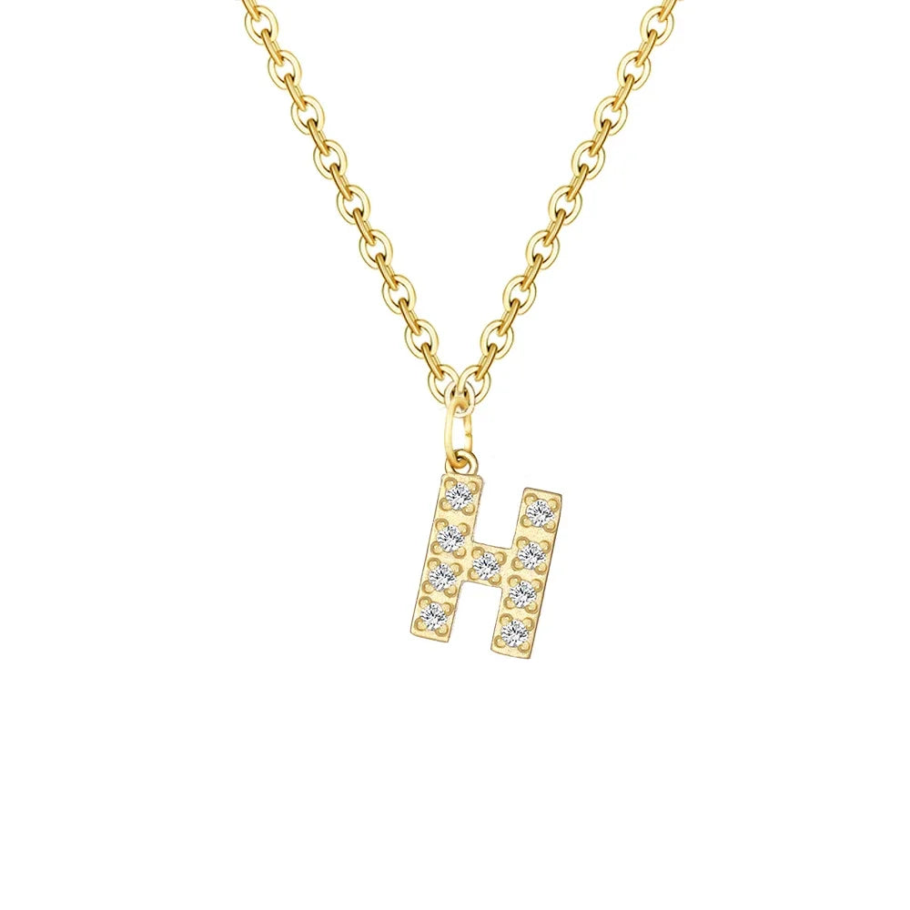 Dainty Initial Pendant Chain Necklace