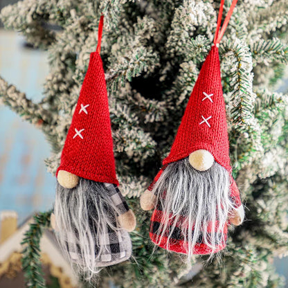 Fun Plush Gnome Ornaments with Bells and Holly