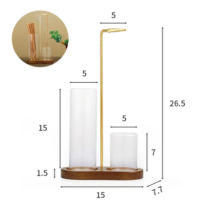 Sleek Glass Incense Holder with Ash Tray