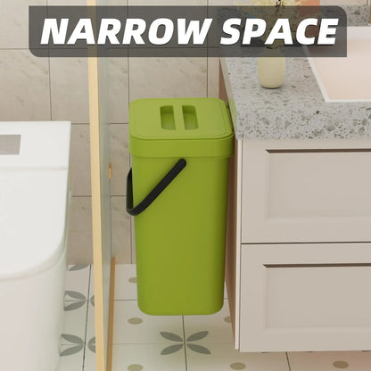 Space Saving Wall Mount Small Trash Can with Lid