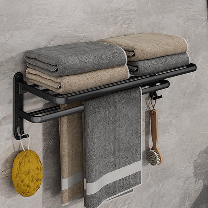 Compact Wall Mount Foldable Bathroom Towel Rack