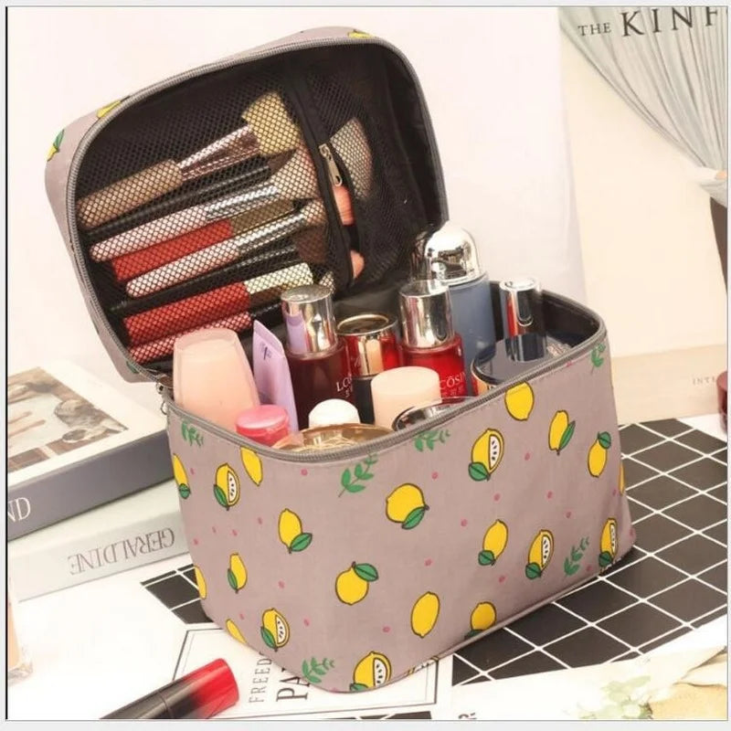 Large Floral Cosmetic Travel Case