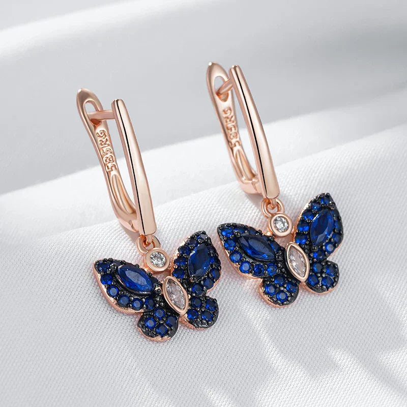 Pretty Blue Crystal Drop Earrings
