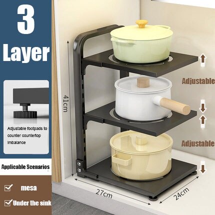 Compact Folding 3 Tier Corner Storage Rack