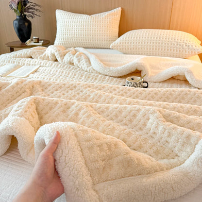 Plush Double Layer Fleece Blanket - Ultra Soft Warm Throw