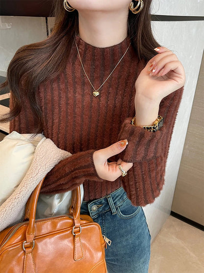 Cozy Fit Womens Crew Neck Knit Sweater - Luxicro