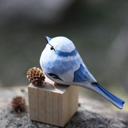 Rustic Wooden Robin Figurine