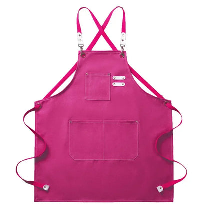 Durable Canvas Crossback Apron With Pockets For BBQ