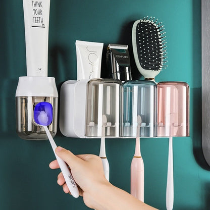 Bathroom Wall Mount Toothbrush Mouthwash Holder