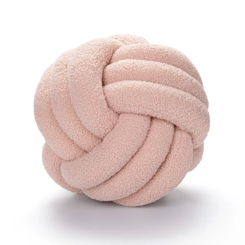 Plush Sheepskin Ball Throw Pillow