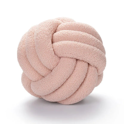 Plush Sheepskin Ball Throw Pillow
