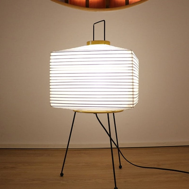 Exotic Oriental Paper Lantern Floor Lamp