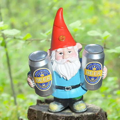 Humorous Lawn Beer Gnome Statue Decor
