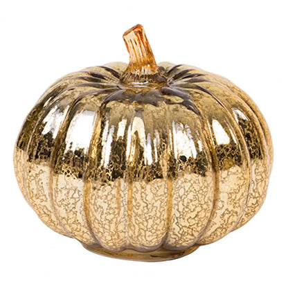 Bright Glass Pumpkin Decoration with Soft Lights